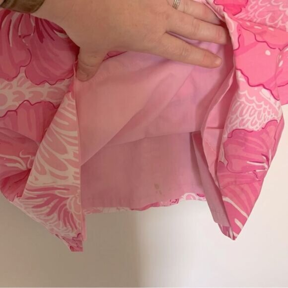 LILLY PULITZER Old World Charm Shell Pink Rylan Dress Vintage White Label 4 - Picture 7 of 16